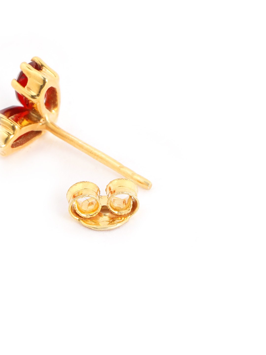Scarlet Heart Stud Earrings (Pure Silver) - Gold